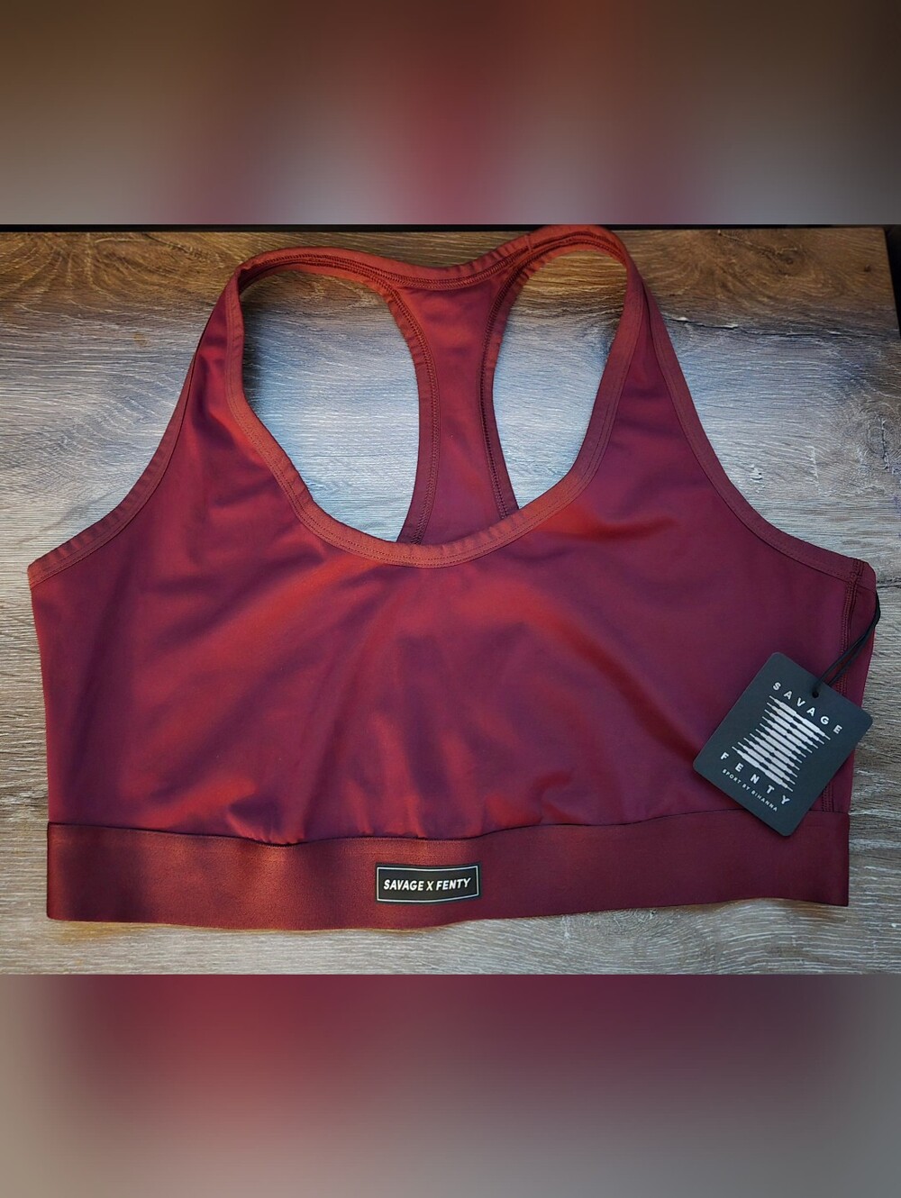 Savage X Fenty "Lineup" Low-Impact Sports Bra Red Cocoa Sz 3x